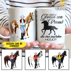 IK BEN GEWOON EEN VROUW DIE VAN PAARDEN HOUDT HORSE LOVE PERSONALIZED MUG