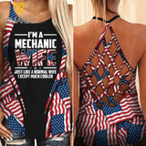 AMERICAN MECHANIC WIFE  CRISS-CROSS TANK TOP LEGGING