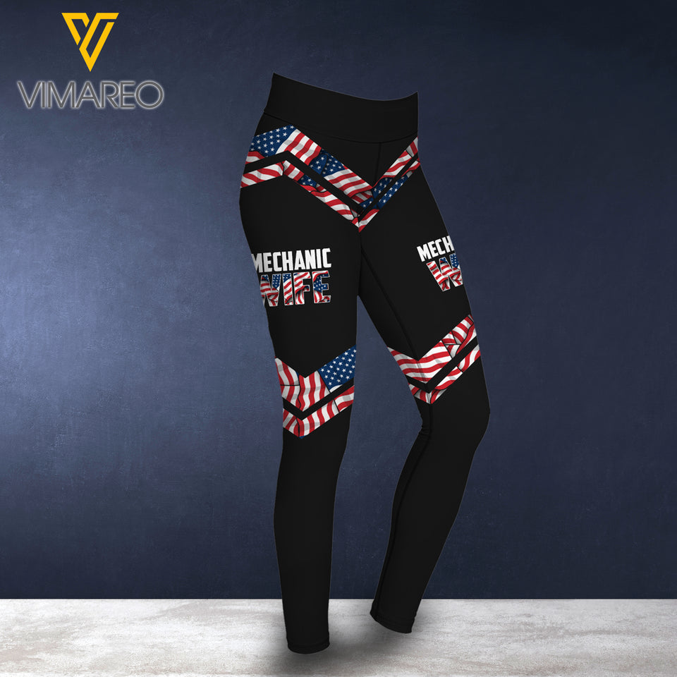 AMERICAN MECHANIC WIFE  CRISS-CROSS TANK TOP LEGGING