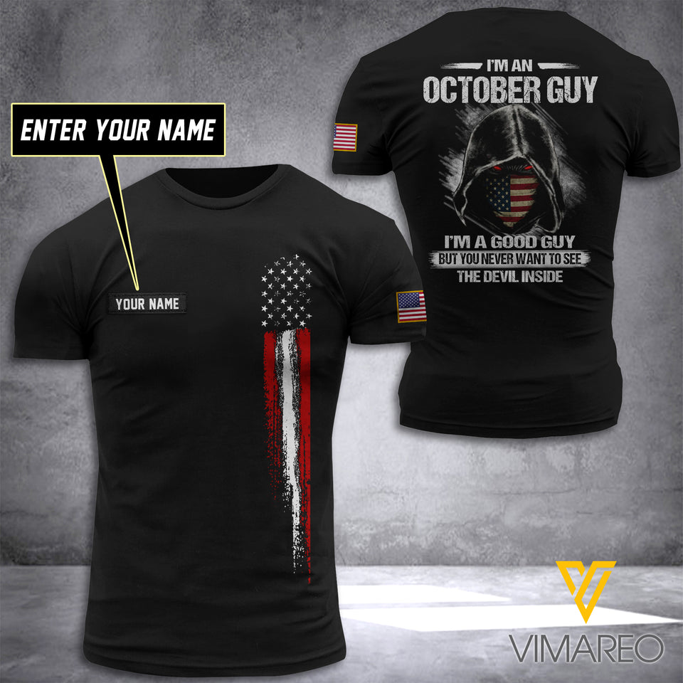CUSTOMIZED OCTOBER GUY DEVIL INSIDE T SHIRT 3D PRINTED