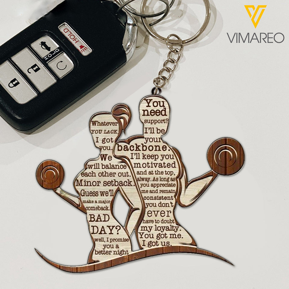 FITNESS COUPLE GIFT KEYCHAIN TNTQ3012