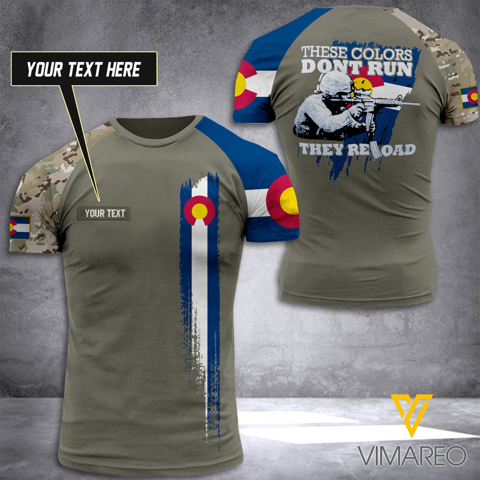 CUSTOMIZED THESE COLORS RELOAD COLORADO ARMY T SHIRT 3D PRINTED
