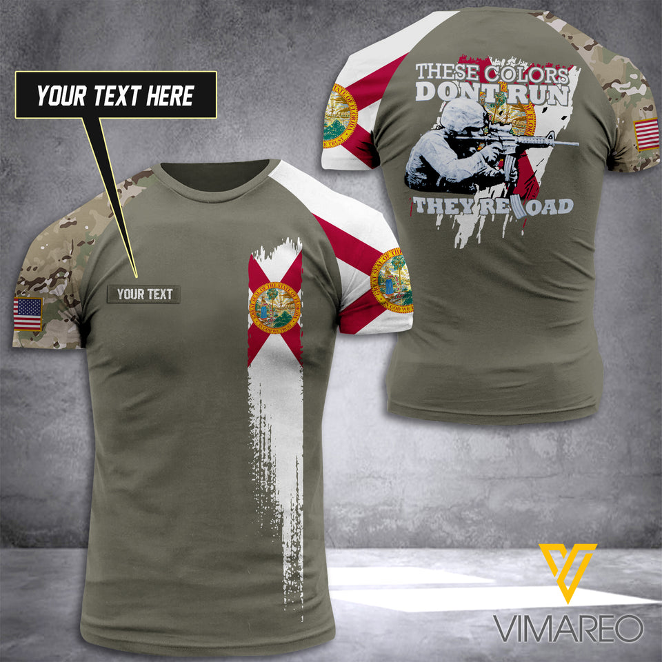 CUSTOMIZED THESE COLORS RELOAD FLORIDA ARMY T SHIRT 3D PRINTED
