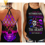 October Girl Never Mistake My Kindness For Weakness Criss-Cross Open Back Camisole Tank Top SEP-LN06