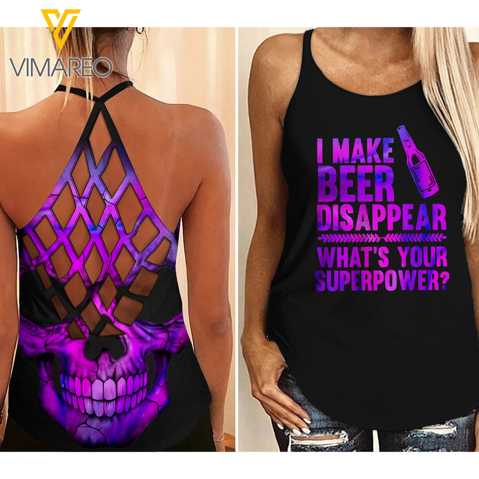 BEER DISAPPEAR CRISS-CROSS TANK TOP