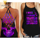 CHAMPAGNE DISAPPEAR CRISS-CROSS TANK TOP