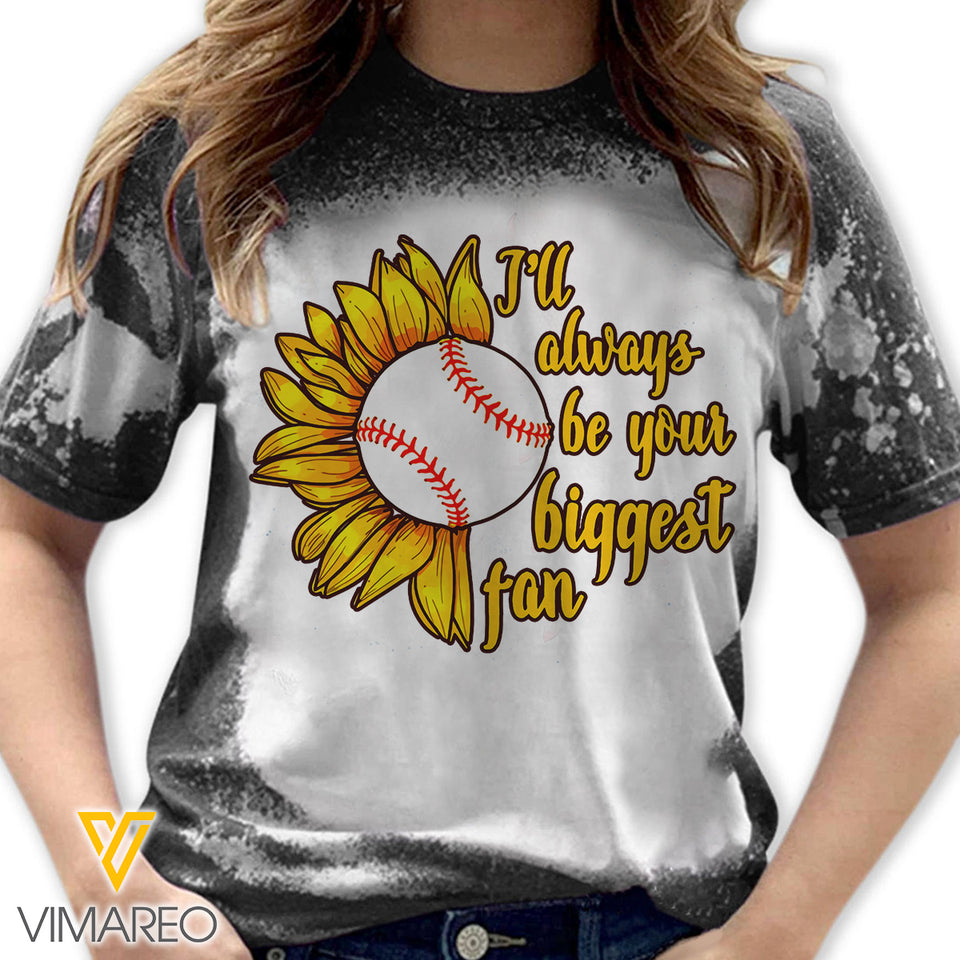 I'LL ALWAYS YOUR BIGGEST FAN BASEBALL BLEACHED SHIRT TNTN2109