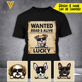 CUSTOMIZED WANTED DEAD AND ALIVE DOG BREED TSHIRT