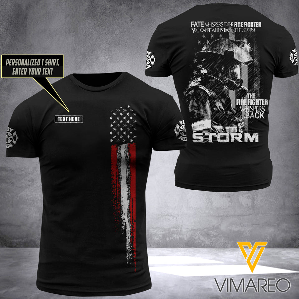 CUSTOMIZED AMERICAN FIREFIGHTER STORM T SHIRT 3D PRINTED