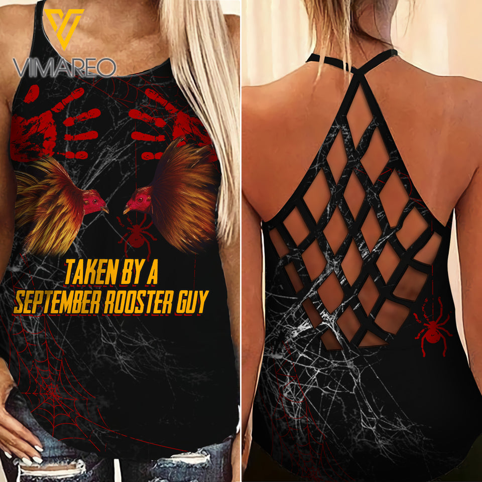 TAKEN BY SEPTEMBER ROOSTER GUY CRISS-CROSS TANK TOP/LEGGING