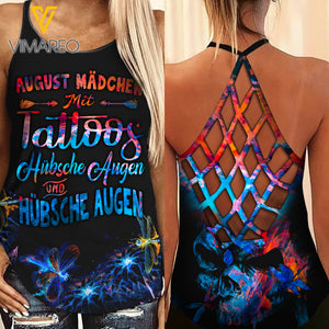 TATOO AUGUST MÄDCHEN CRISS CROSS TANK GERMANY GIRL
