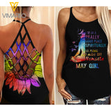 May Yoga Girl Criss-Cross Open Back Camisole Tank Top