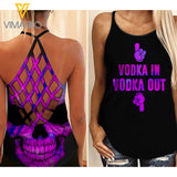 VODKA IN VODKA OUT CRISS-CROSS TANK TOP SKULL
