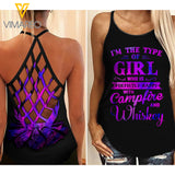 CAMPFIRE AND WHISKEY GIRL CRISS-CROSS TANK TOP