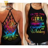 CAMPFIRE AND WHISKEY GIRL CRISS-CROSS TANK TOP