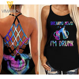 BEER BREAKING NEWS CRISS-CROSS TANK TOP SKULL