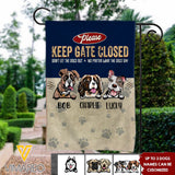 KEEP GATE CLOSED DOGS GARDEN FLAG