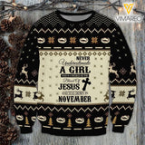 NOVEMBER GIRL BLOOD OF JESUS SWEATSHIRT PRINTED TNTQ0410