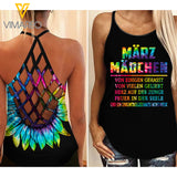 MÄRZ MÄDCHEN TIE DYE SUNFLOWER CRISS CROSS TANK GERMANY GIRL