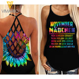 NOVEMBER MÄDCHEN TIE DYE SUNFLOWER CRISS CROSS TANK GERMANY GIRL