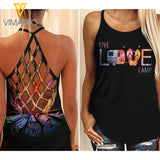 LIVE LOVE CAMP CRISS-CROSS TANK TOP CAMPING GIRL