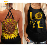 FISHING LOVE CRISS-CROSS TANK TOP SUNFLOWER