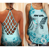 PHN May Girl Criss-Cross Open Back Camisole Tank Top Legging MAR-MD22