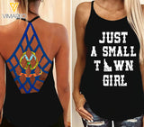 Idaho-Just a small town girl  Criss-Cross Open Back Camisole Tank Top