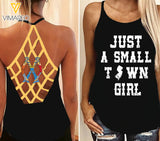New Jersey-Just a small town girl  Criss-Cross Open Back Camisole Tank Top