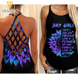 July Girl Criss-Cross Open Back Camisole Tank Top LIKEA