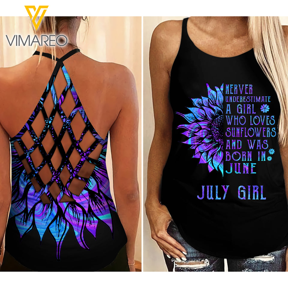 July Girl Criss-Cross Open Back Camisole Tank Top 1703NGBD