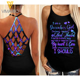 December Girl Criss-Cross Open Back Camisole Tank Top MAR-MD13