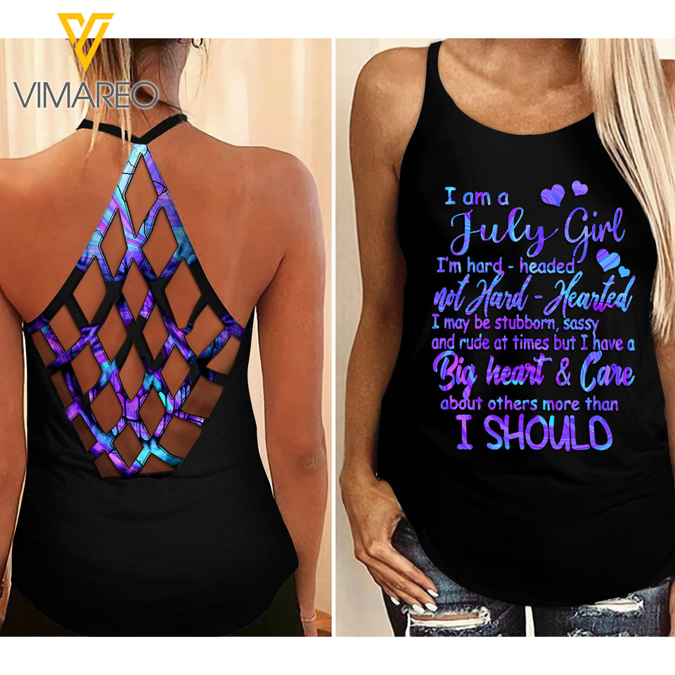July Girl Criss-Cross Open Back Camisole Tank Top MAR-MD13