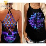 June GIRL Criss-Cross Open Back Camisole Tank Top hurricane