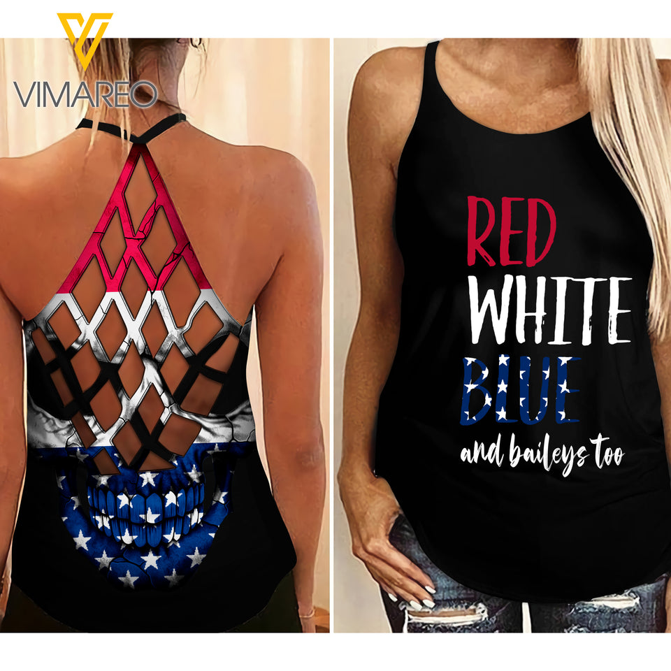 KHMD BAILEYS Criss-Cross THICK THIGHS Tank Top Legging