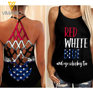 KHMD RYE WHISKEY Criss-Cross THICK THIGHS Tank Top Legging
