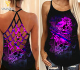Skull Criss-Cross Open Back Camisole Tank Top Legging TVMR