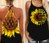VMVH SUNFLOWER Girl Criss-Cross Open Back Camisole Tank Top 1103 HMD