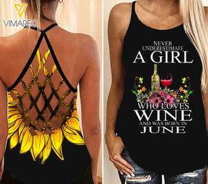 PHN June Girl Criss-Cross Open Back Camisole Tank Top Legging MAR-MQ26