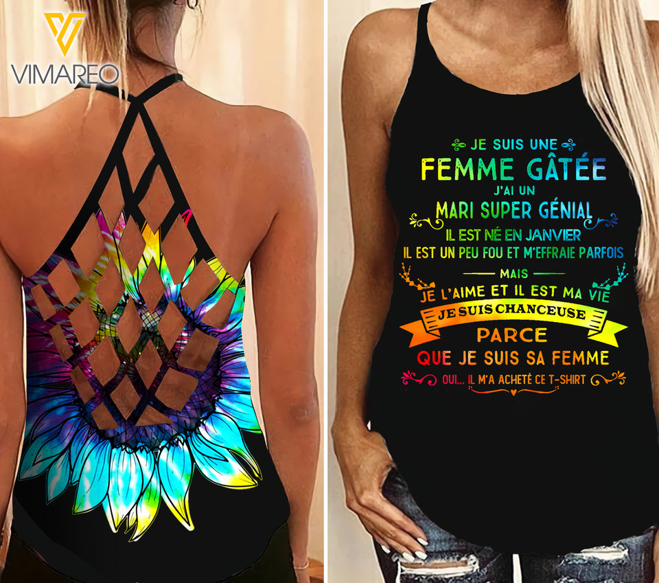 January Girl Criss-Cross Open Back Camisole Tank Top APR-MQ06