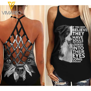 Australian Shepherd Soul Criss-Cross Open Back Camisole Tank Top