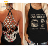 KHMD BASEBALL AND DOGS Criss-Cross Tank Top 2906