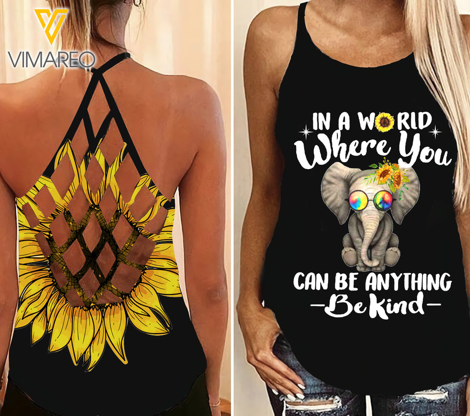 Elephants hippie CRISS-CROSS OPEN BACK CAMISOLE TANK TOP