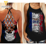 IOWA-WE THE PEOPLE CRISS-CROSS OPEN BACK CAMISOLE TANK TOP