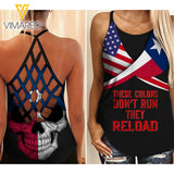 Texas girl Criss-Cross Open Back Camisole Tank Top 0405NGBD