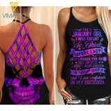 January girl Criss-Cross Open Back Camisole Tank Top  ZD2903