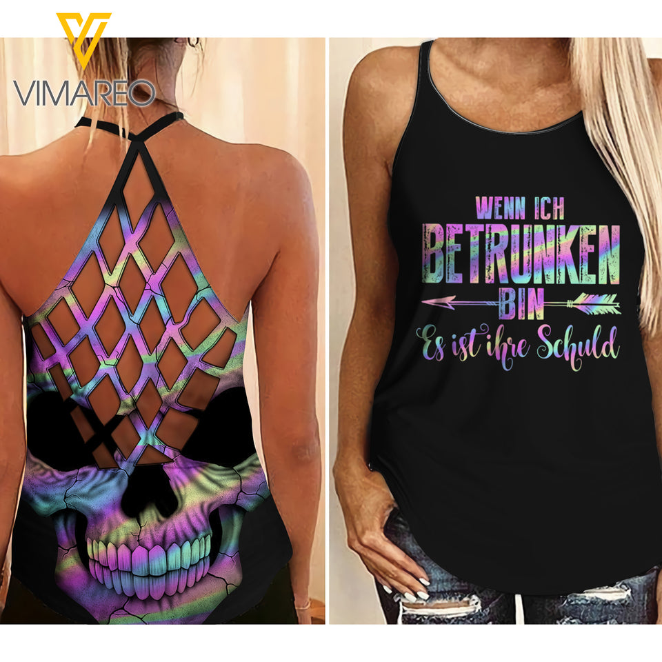 PHN Betrunken Criss-Cross Open Back Camisole Tank Top MAR-MD24