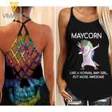 Unicorn May girl Criss-Cross Open Back Camisole Tank Top  ZD2803