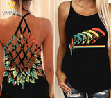 Skydiving Sunflower 2 Criss-Cross Open Back Camisole Tank Top 3 style ZA1503