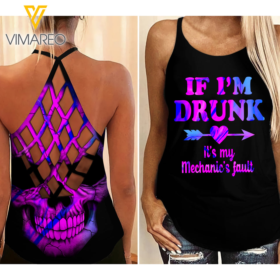 Mechanic's fault Criss-Cross Open Back Camisole Tank Top